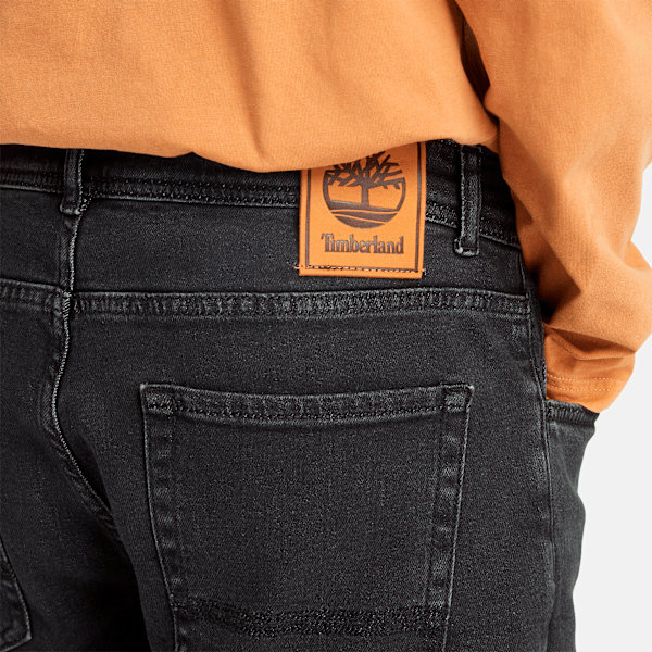 Men's Stretch Washed Black Denim Pant