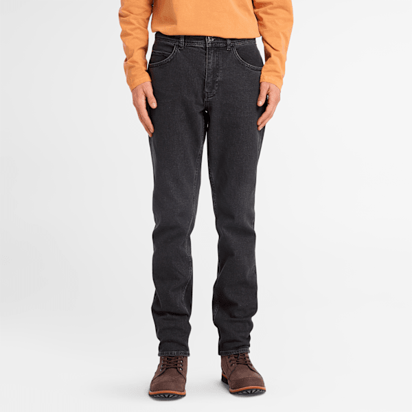 Men's Stretch Washed Black Denim Pant