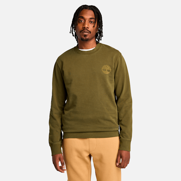Men's Merrymack River Garment Dye Back Graphic Crew Neck Sweatshirt