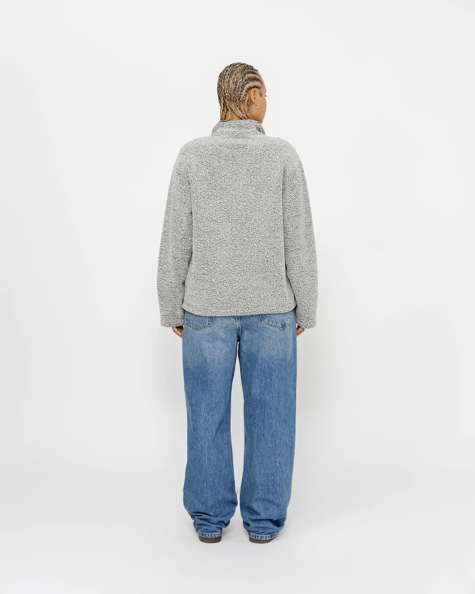WOOL BLEND SHERPA PULLOVER