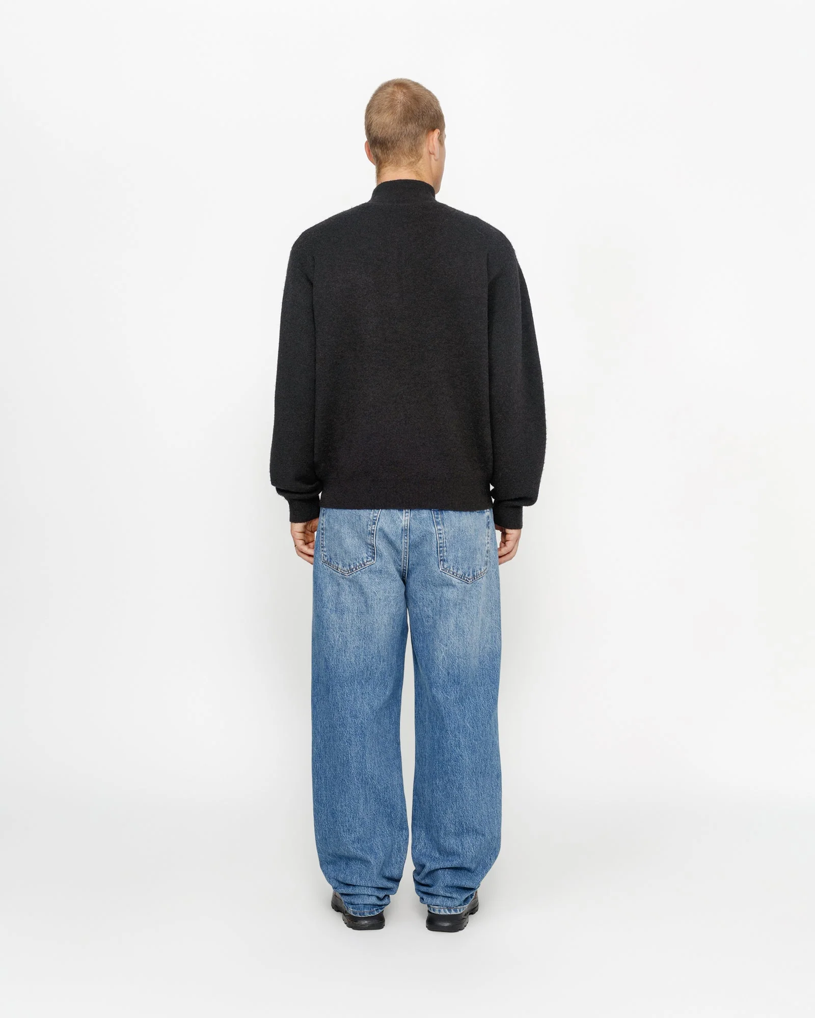 HALF ZIP MOCK NECK SWEATER