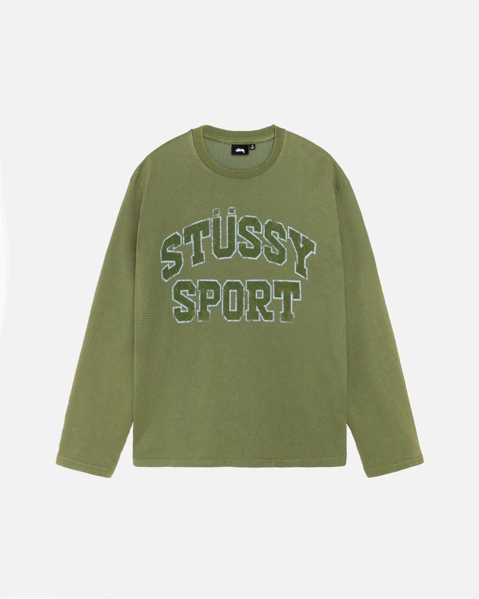 2 TONE COTTON MESH CREW