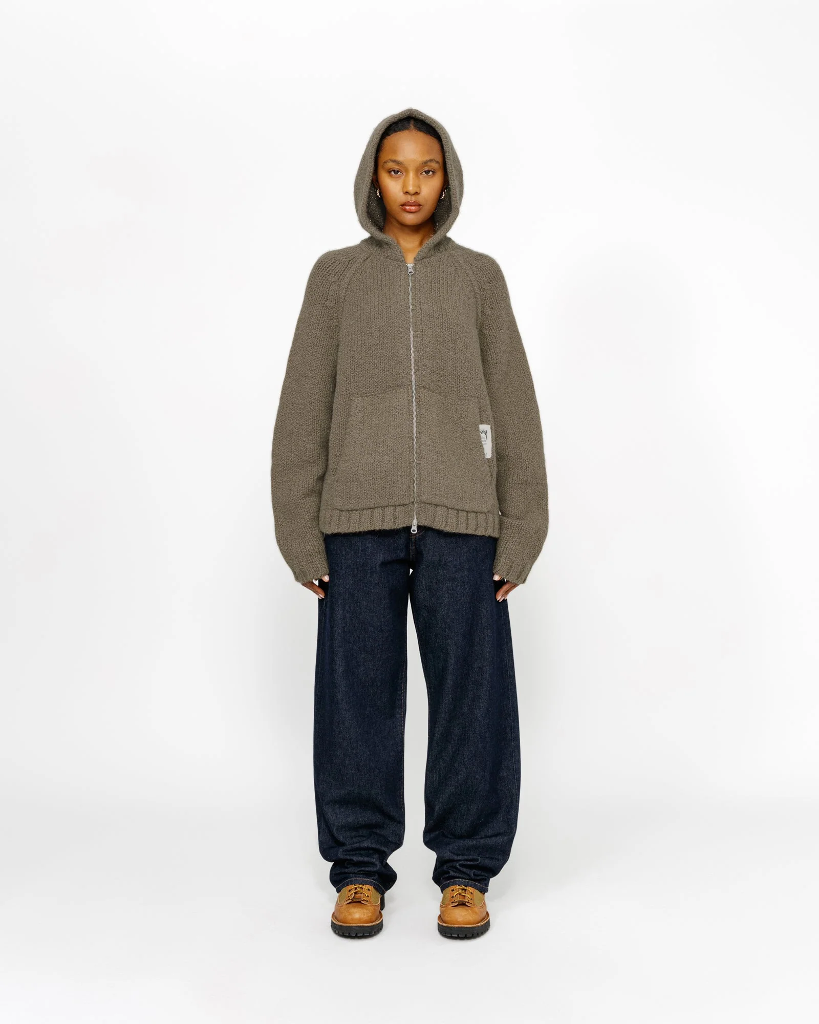 CHUNKY KNIT ZIP HOODIE