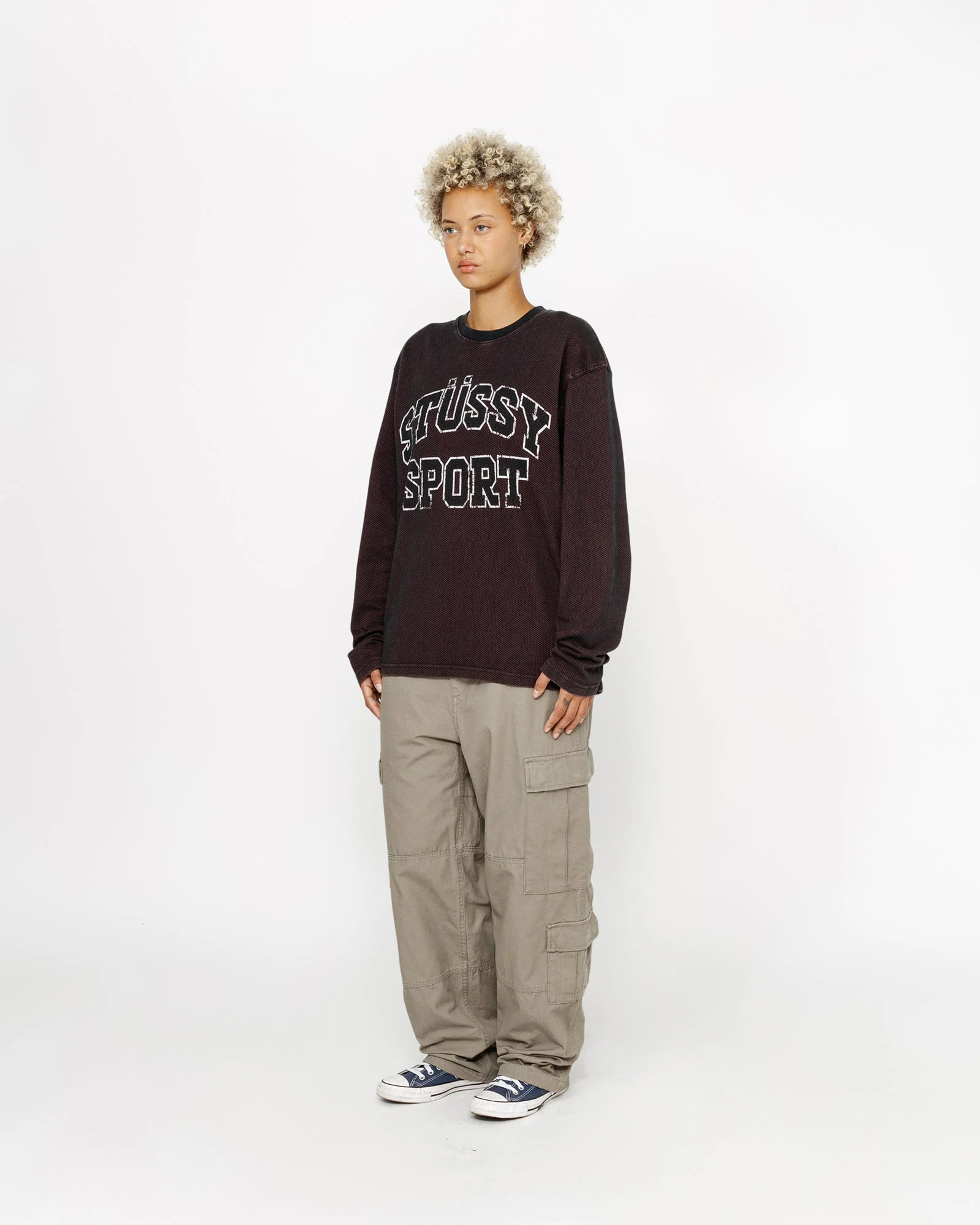 2 TONE COTTON MESH CREW