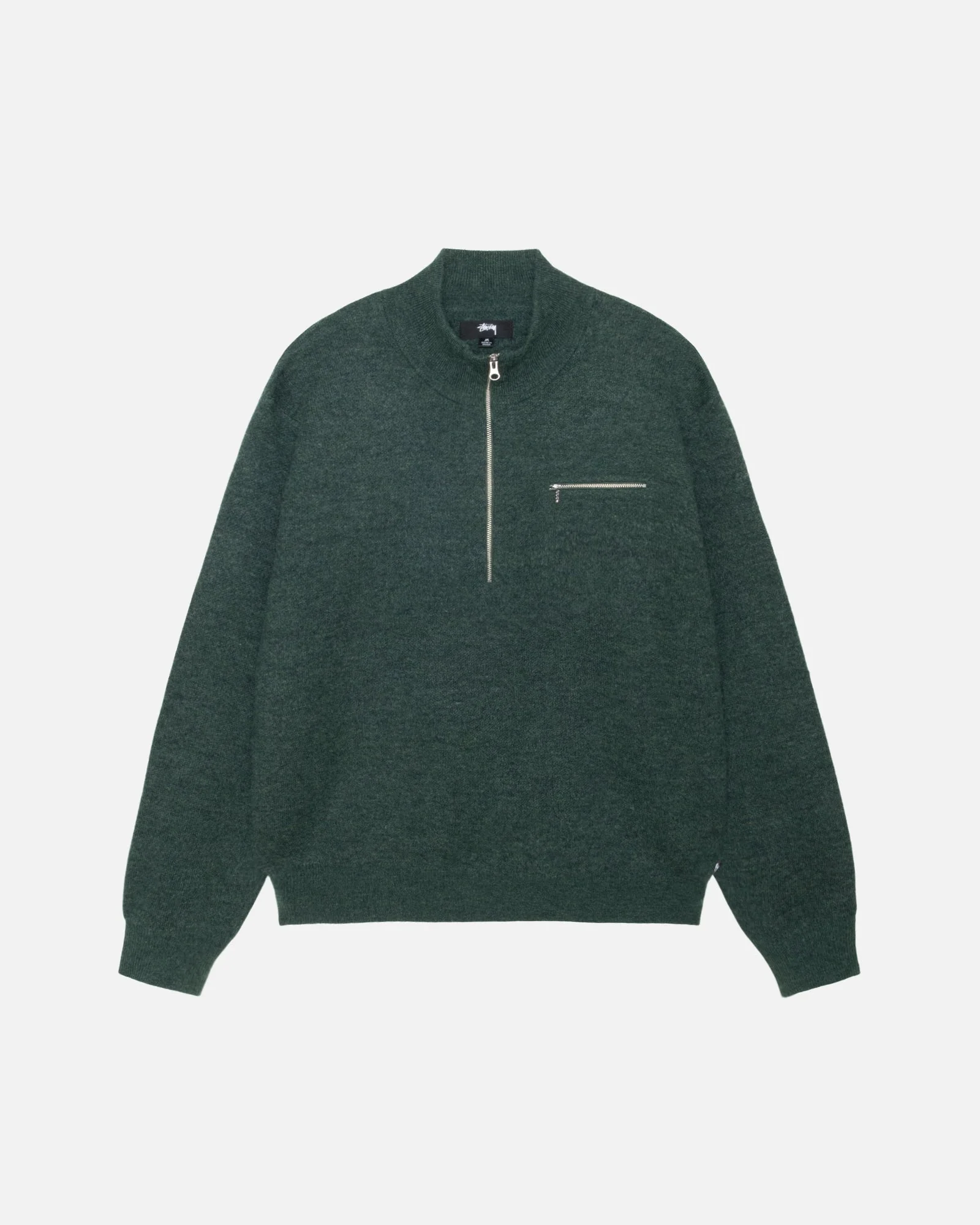 HALF ZIP MOCK NECK SWEATER
