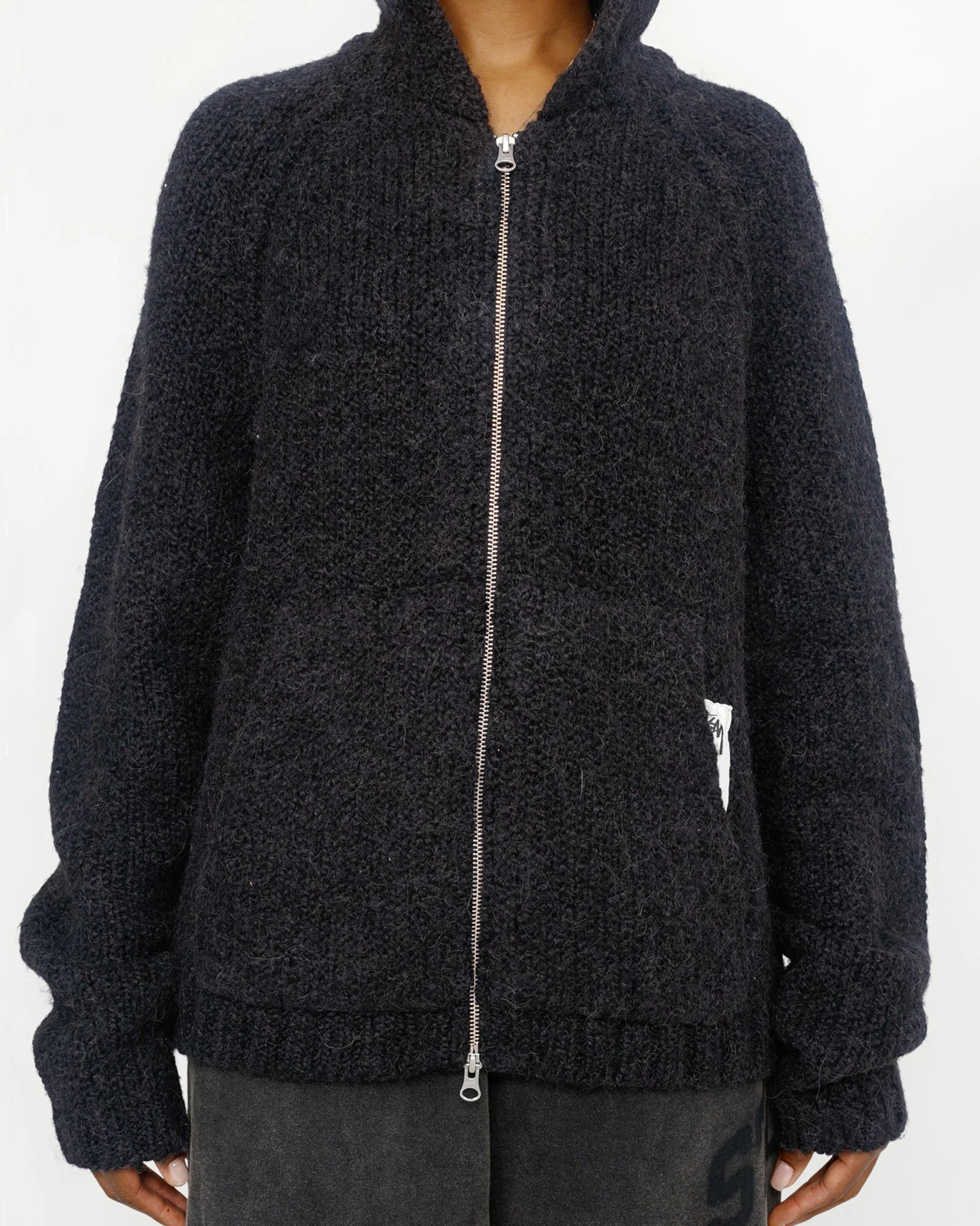 CHUNKY KNIT ZIP HOODIE