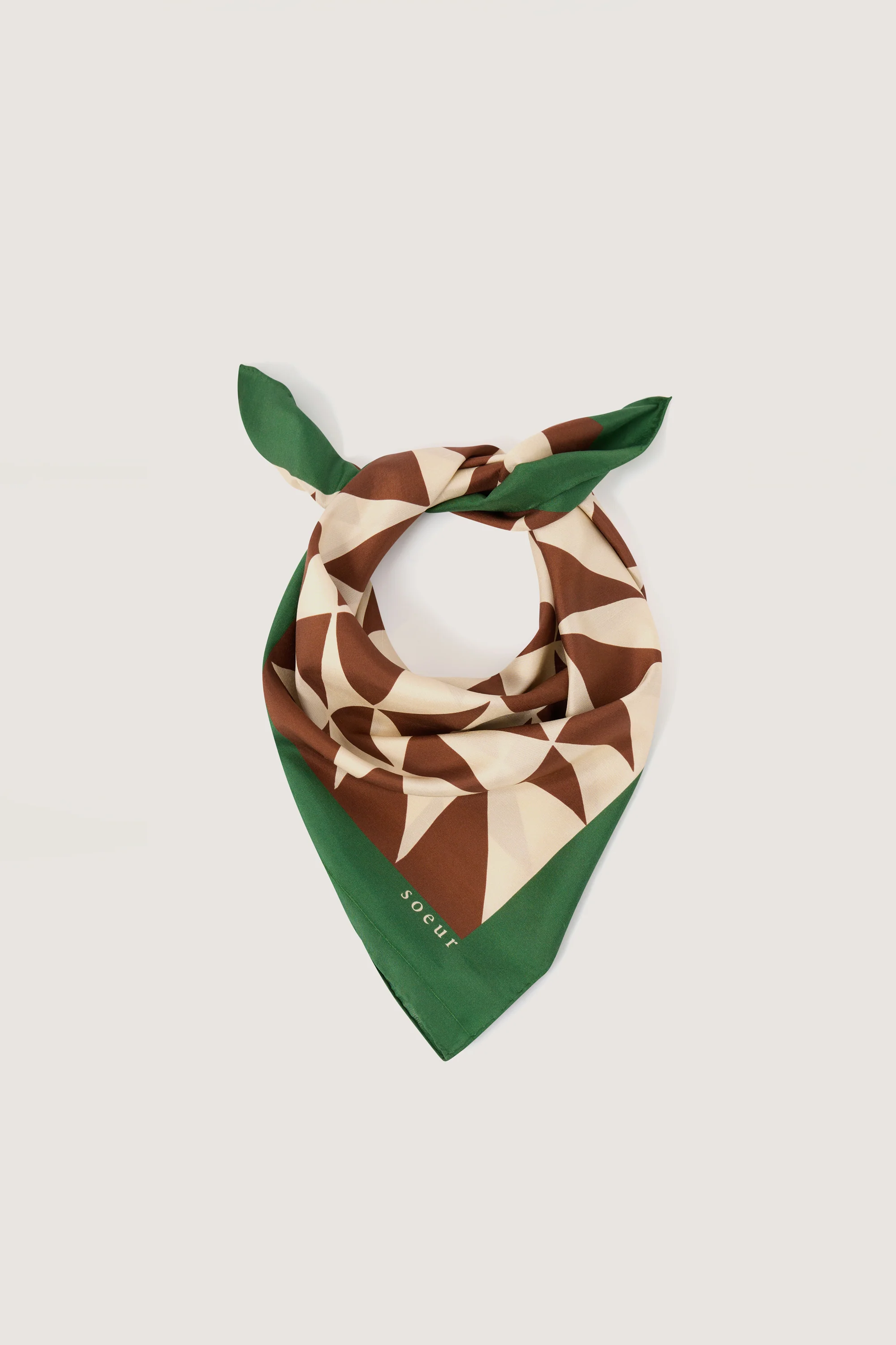 SQUARE BROWN SCARF