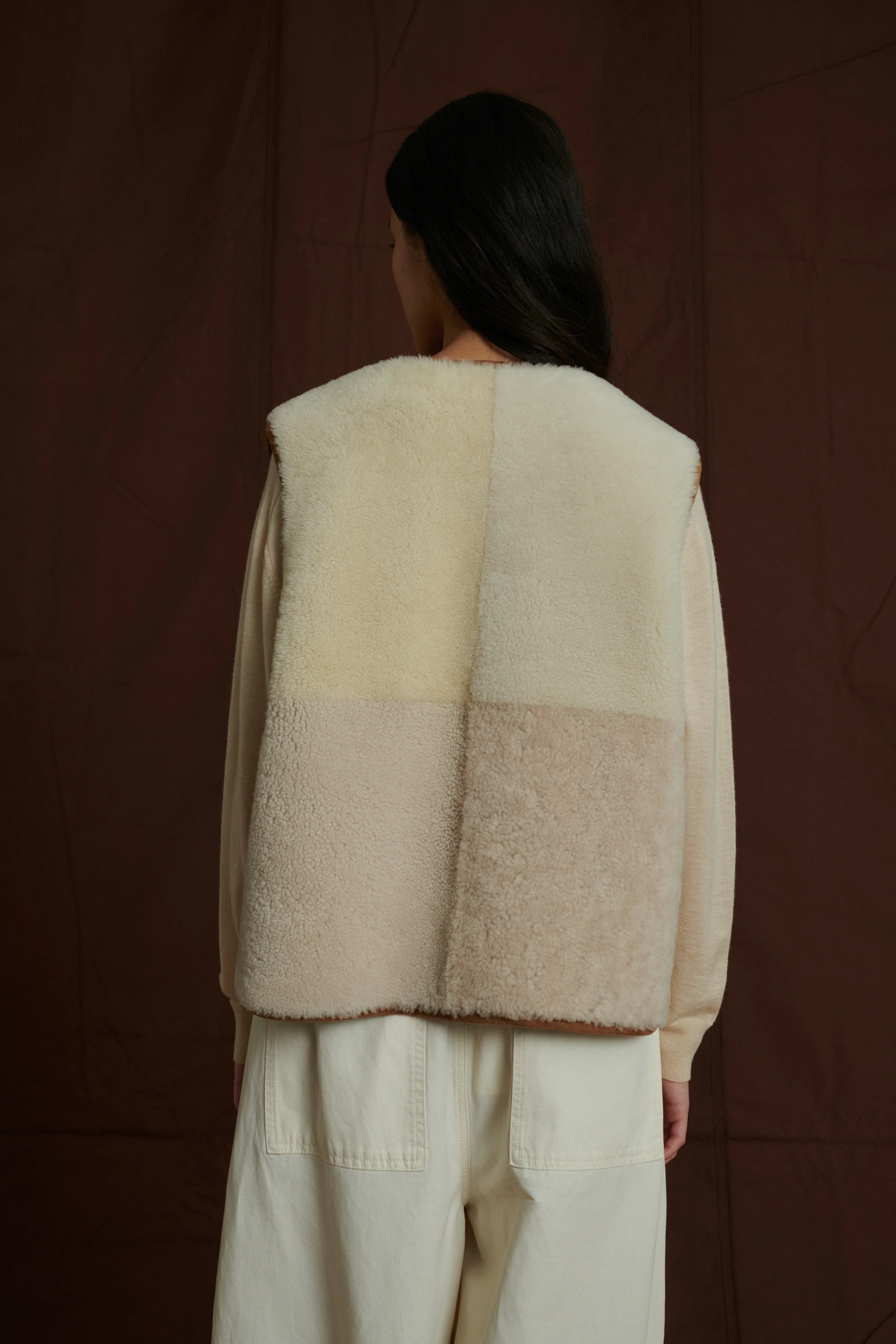 VINH OFF-WHITE REVERSIBLE SLEEVELESS WAISTCOAT