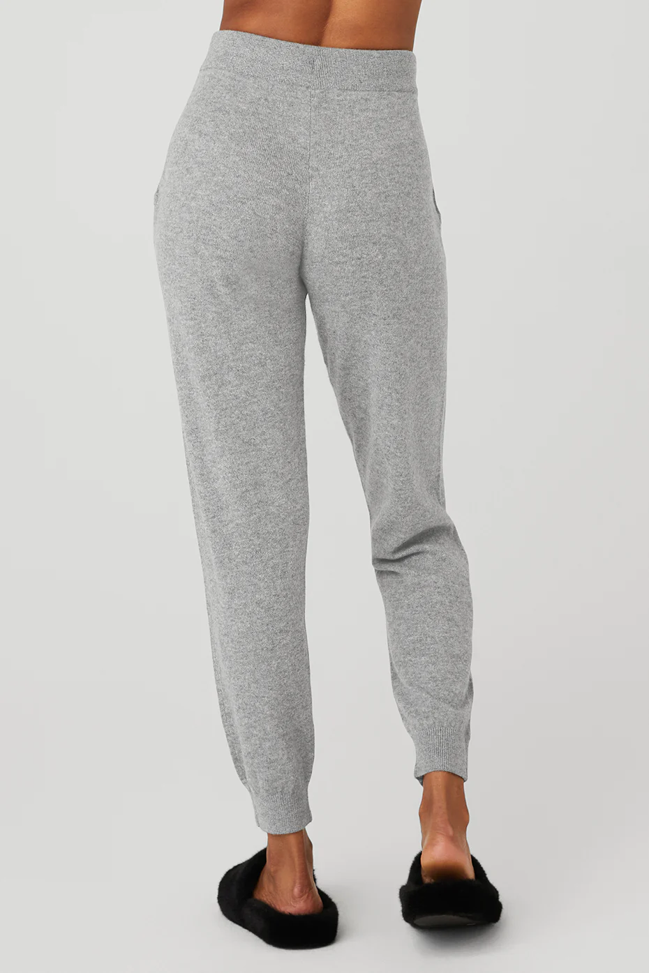 High-Waist Cashmere Jet Set Pant - Dove Grey Heather