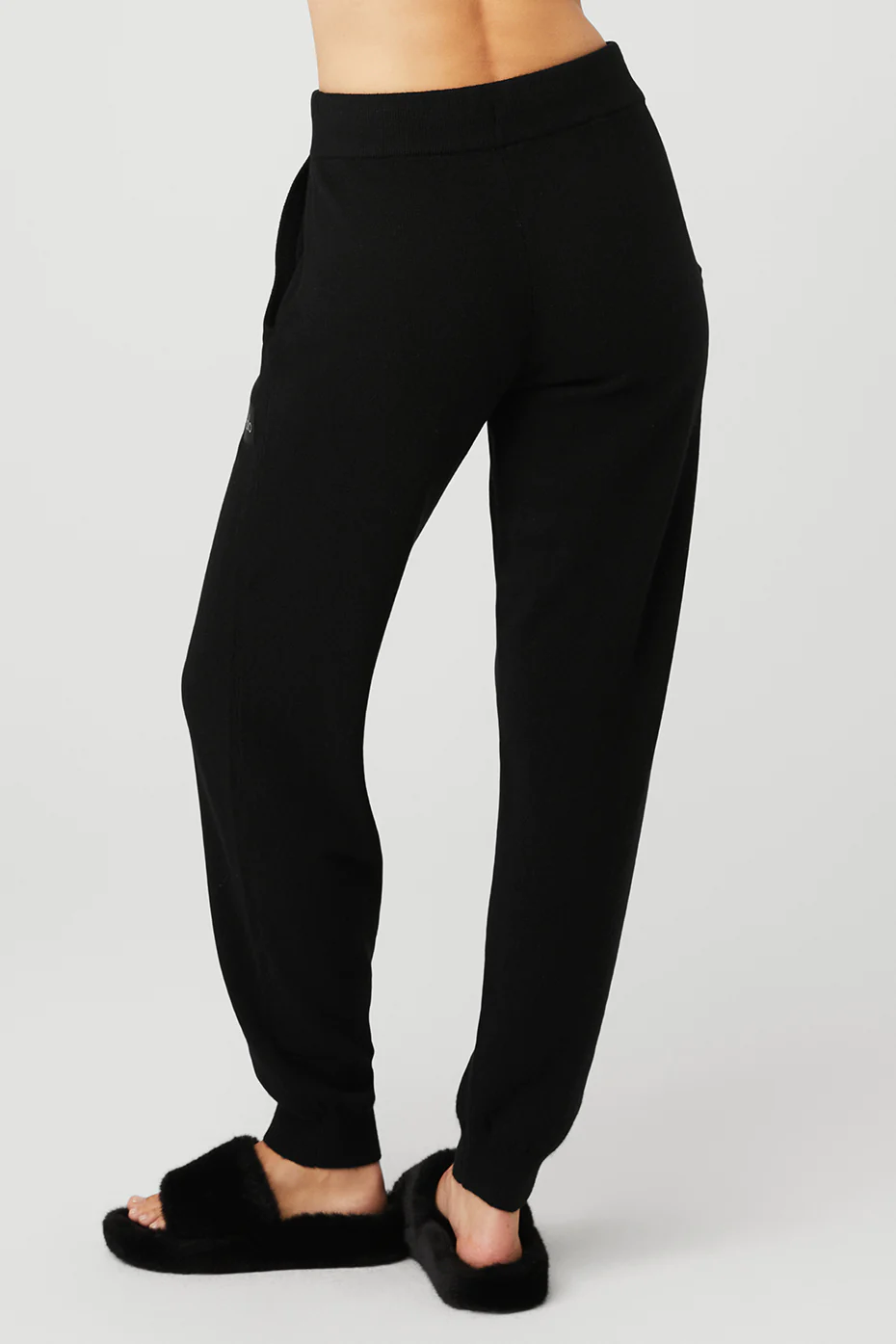 High-Waist Cashmere Jet Set Pant - Black