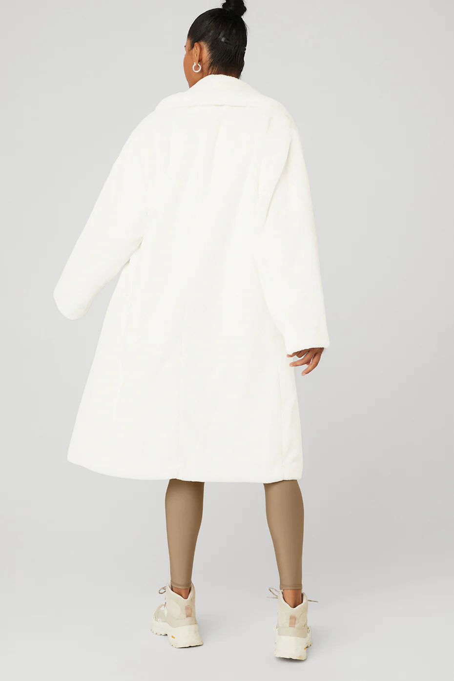 Oversized Faux Fur Trench - Ivory