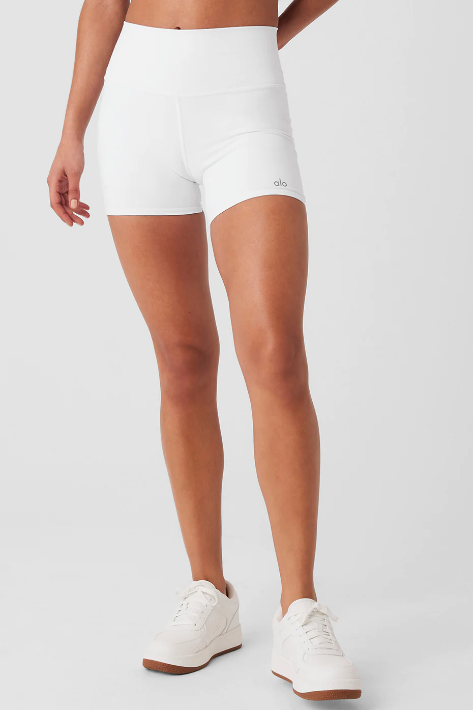 5" Airbrush High-Waist Biker Short - White