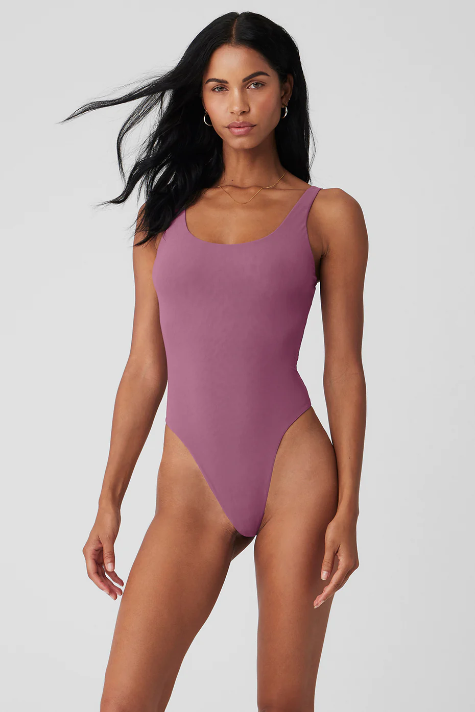 Mesh Sheer Illusion Bodysuit - Soft Mulberry