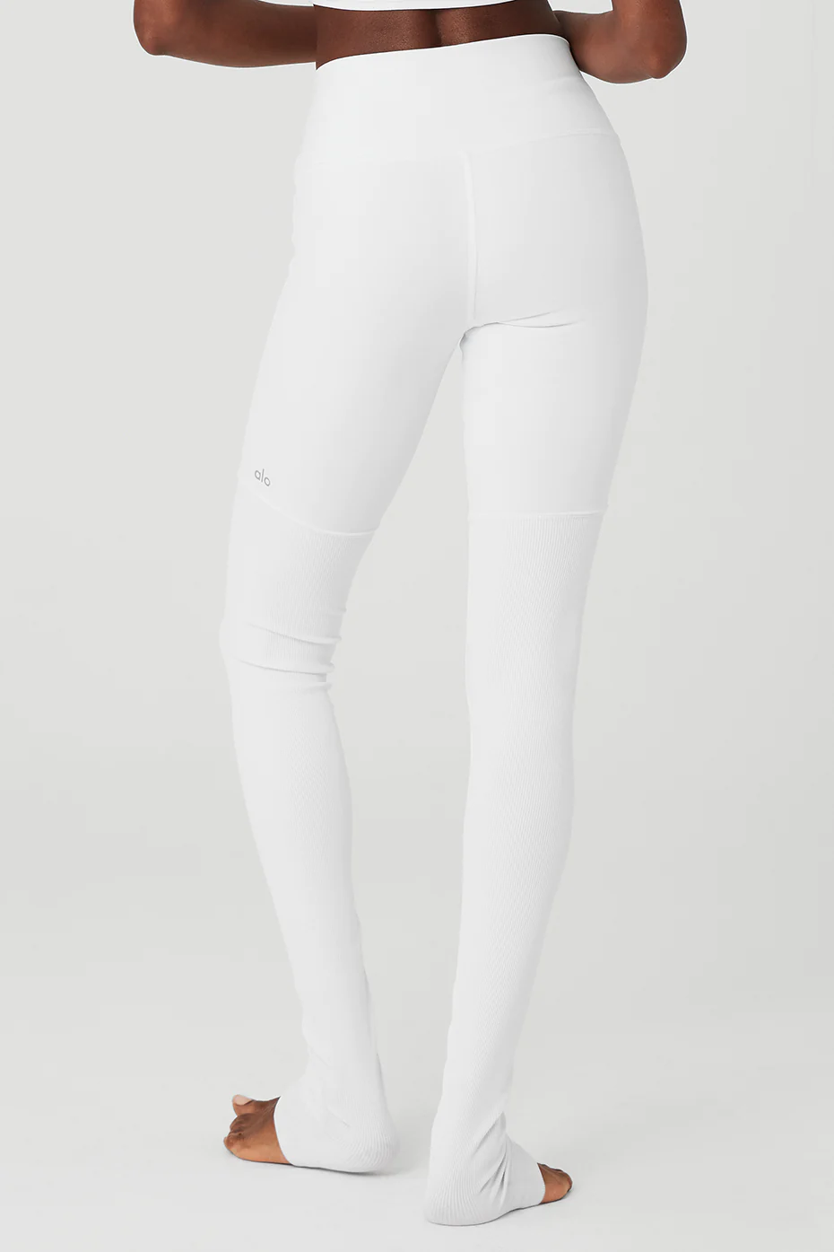 High-Waist Goddess Legging - White/White