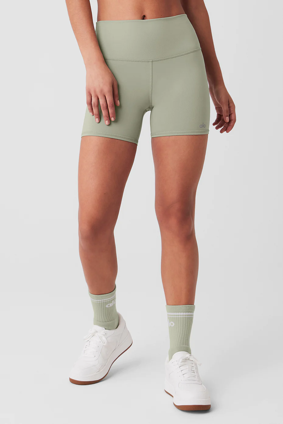 Airbrush High-Waist 5" Biker Short - Limestone