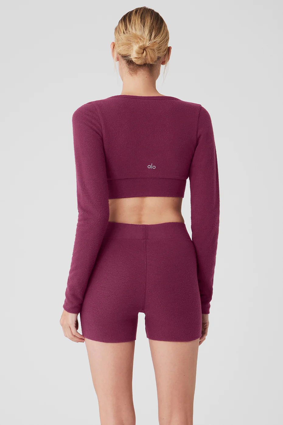 Alolux Cropped Me Time Cardigan - Wild Berry