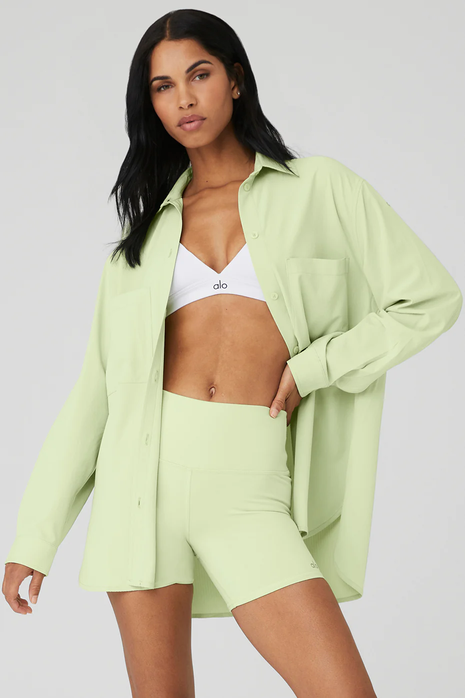 Dreamscape Button Down Long Sleeve - Iced Green Tea
