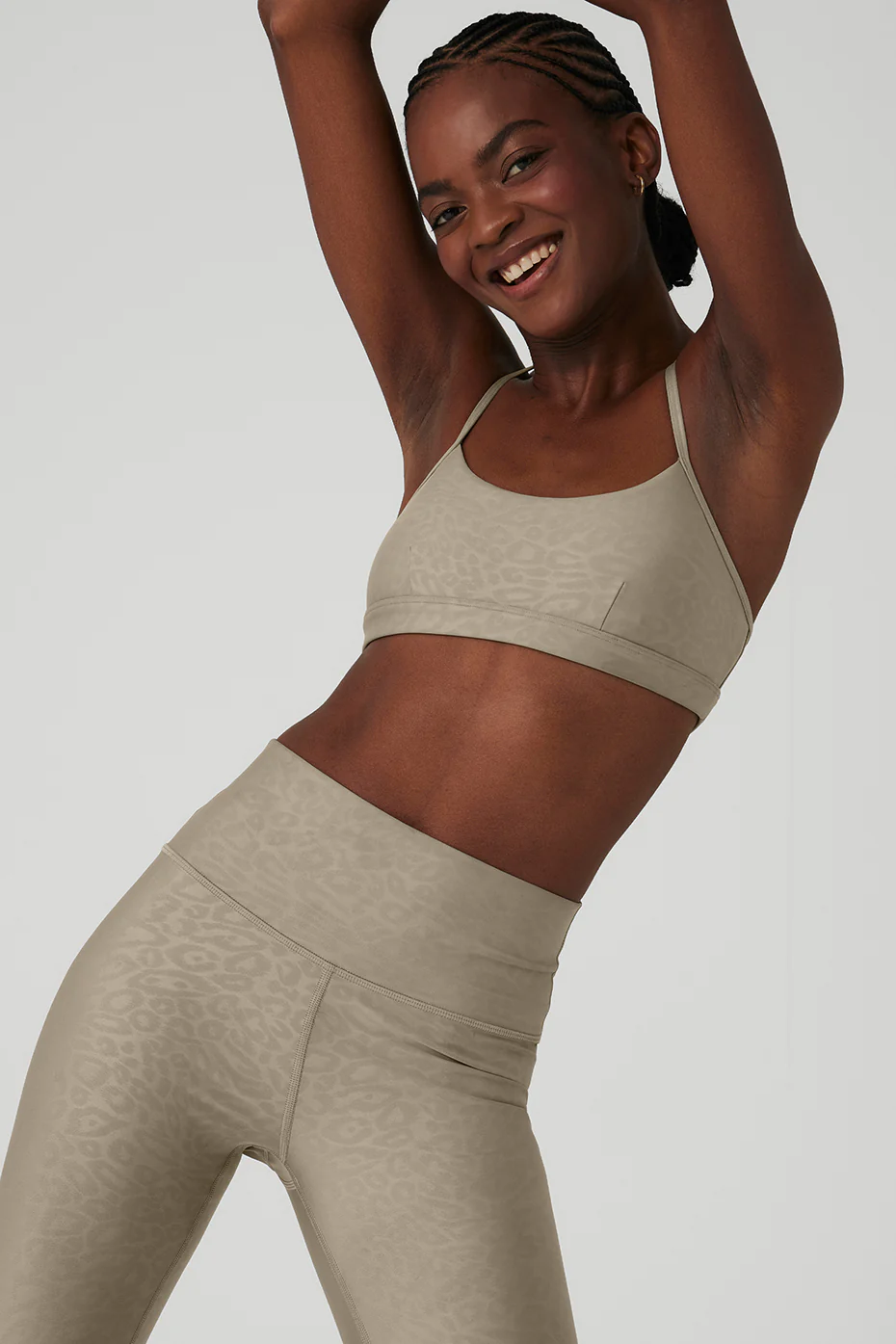 Airlift High-Waist Leopard Debossed Legging - Gravel