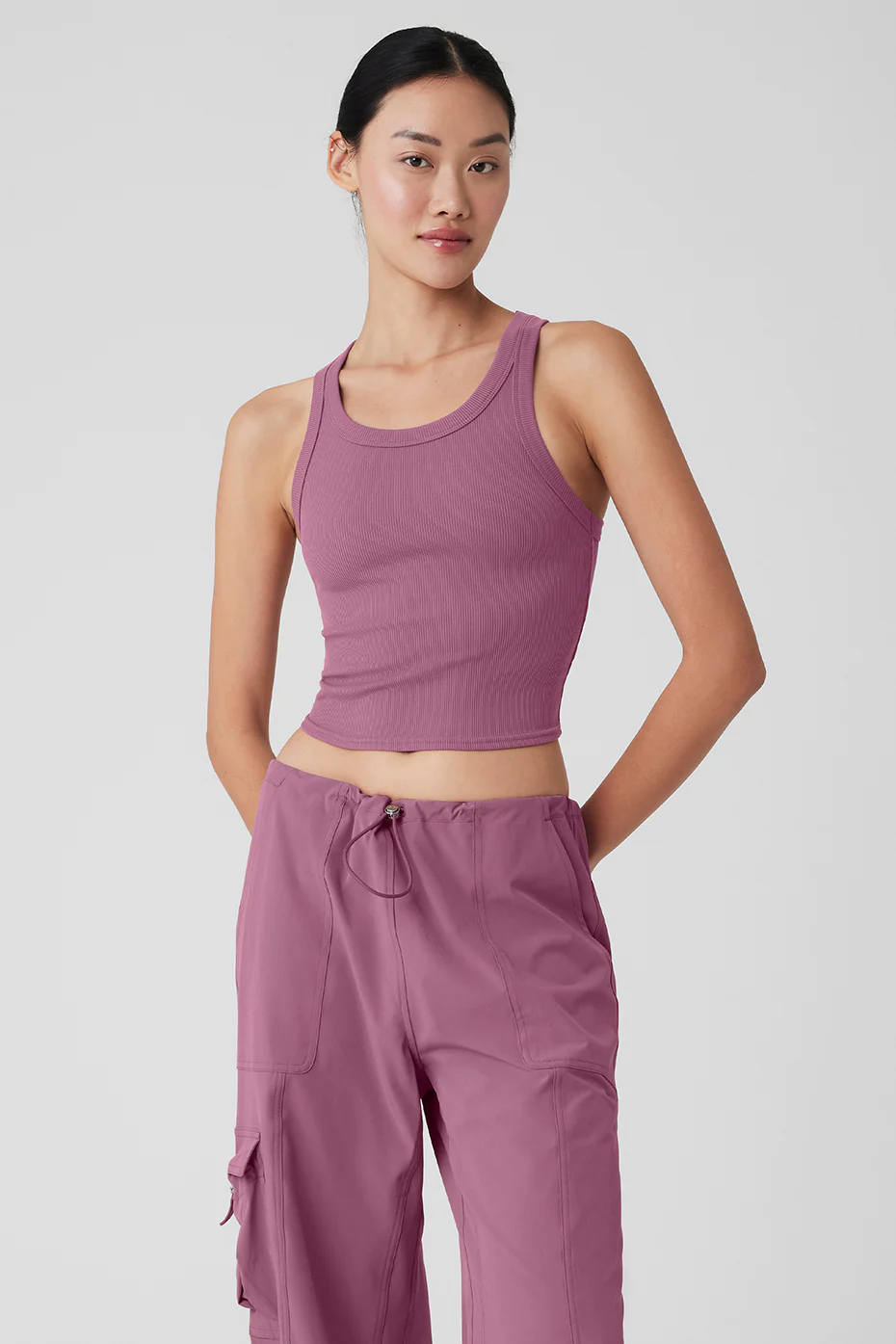 Goddess Ribbed Go-To Tank - Soft Mulberry