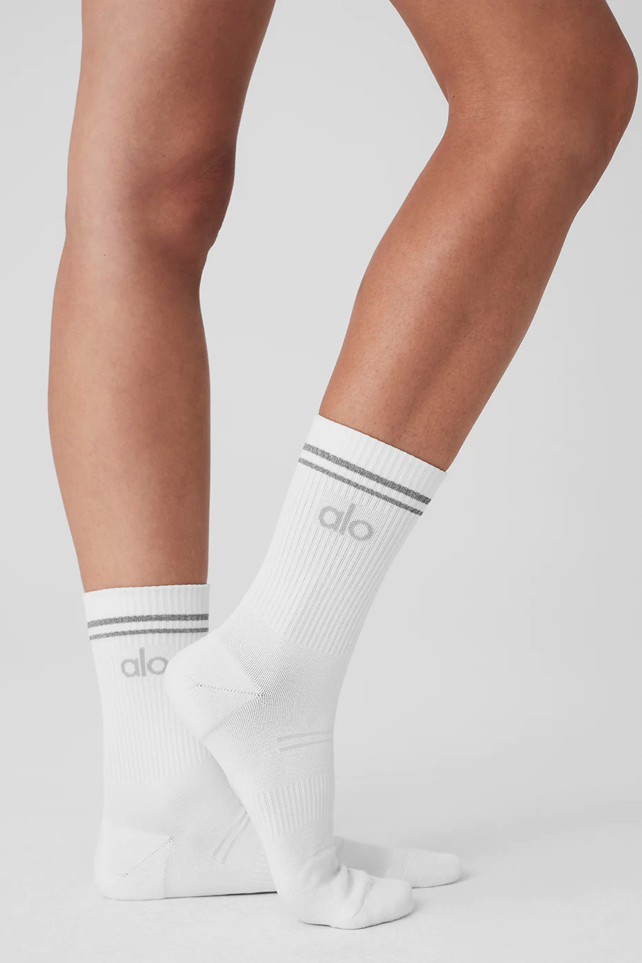 Unisex Half-Crew Performance Sock - White