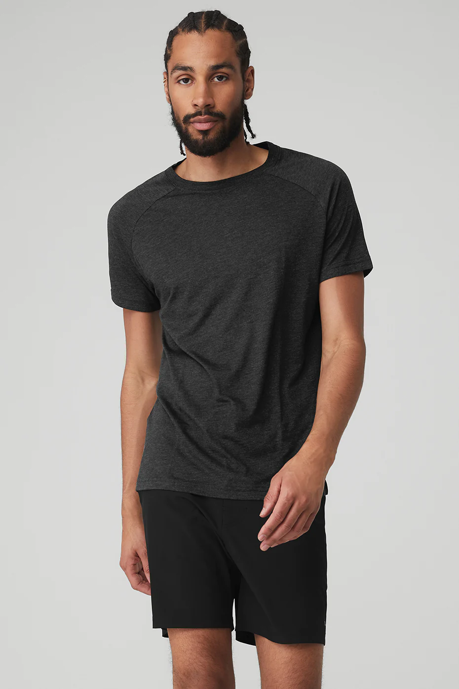 The Triumph Crew Neck Tee - Black Heather