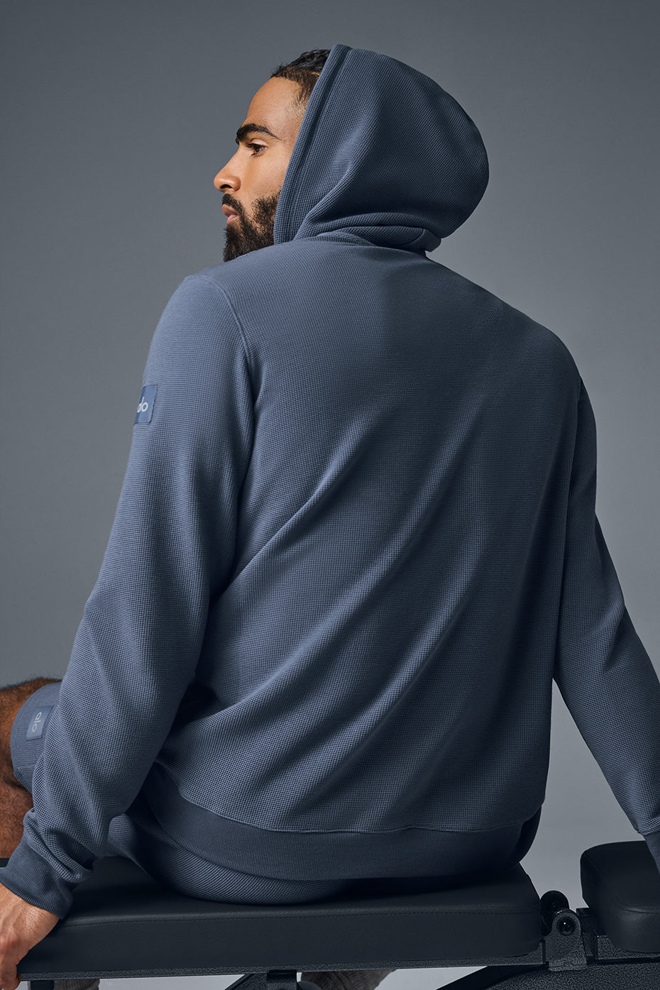 Micro Waffle Fast Break Hoodie - Bluestone