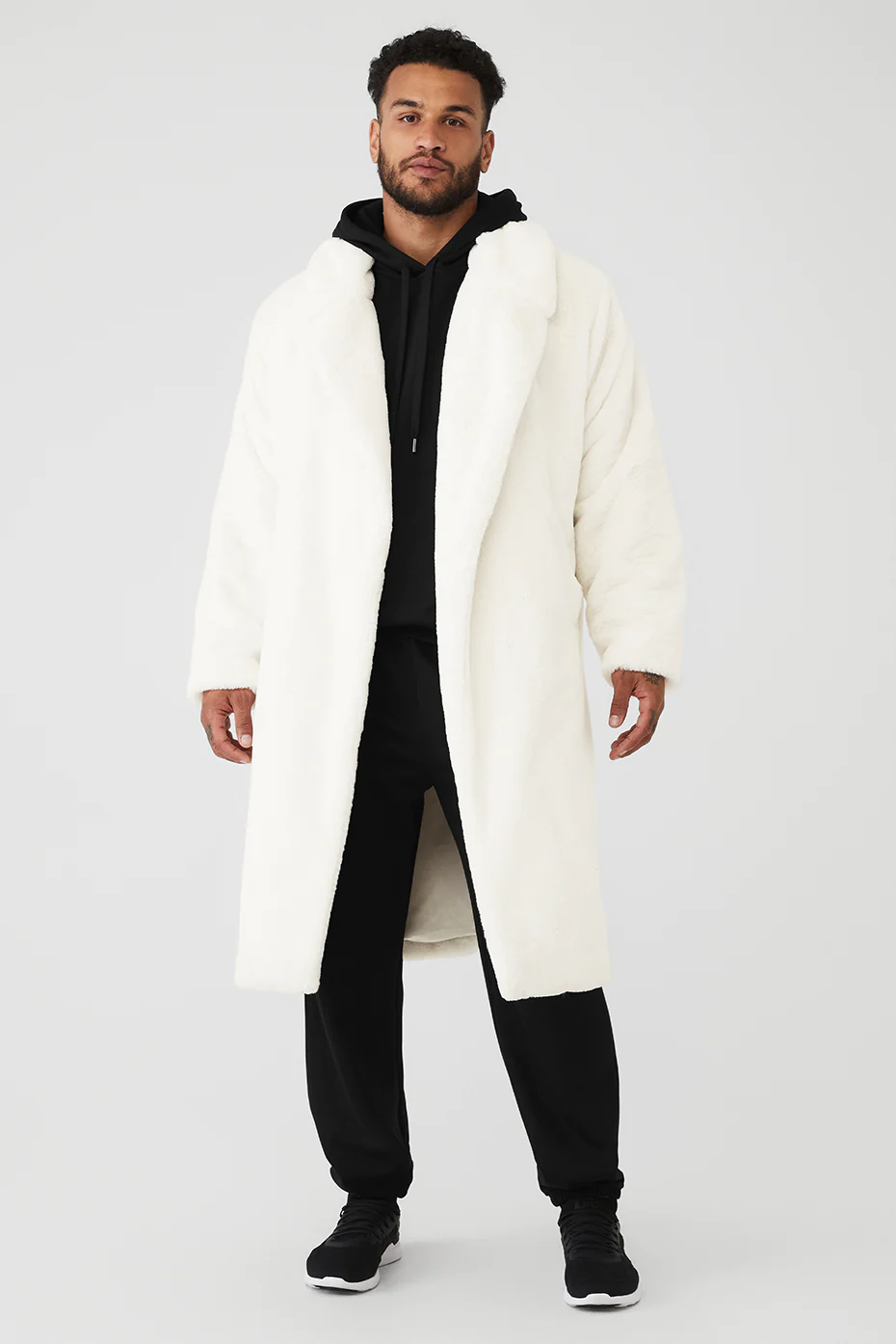 Oversized Faux Fur Trench - Ivory