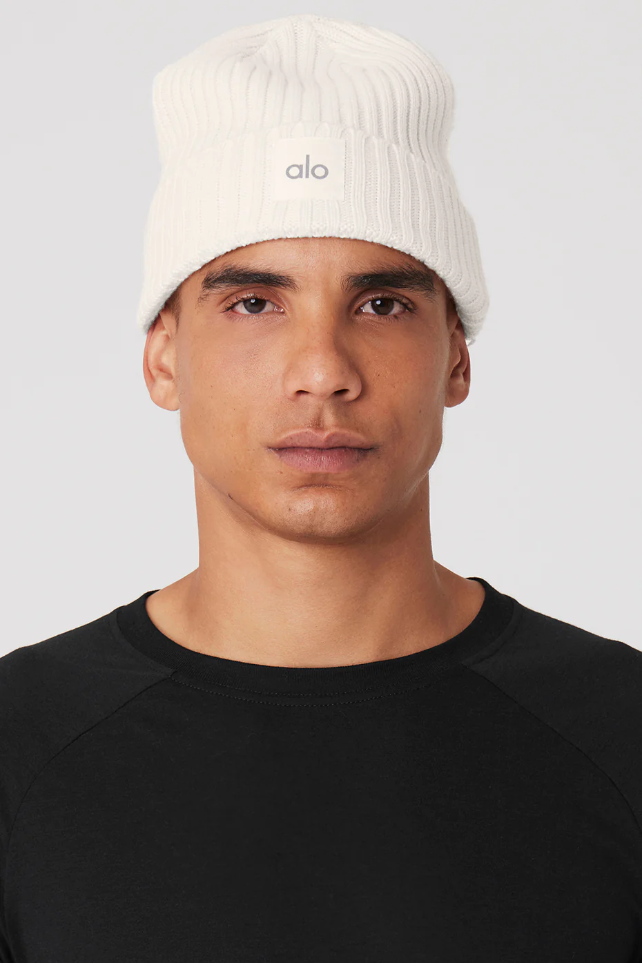 Cashmere Blend Rib Beanie - Ivory
