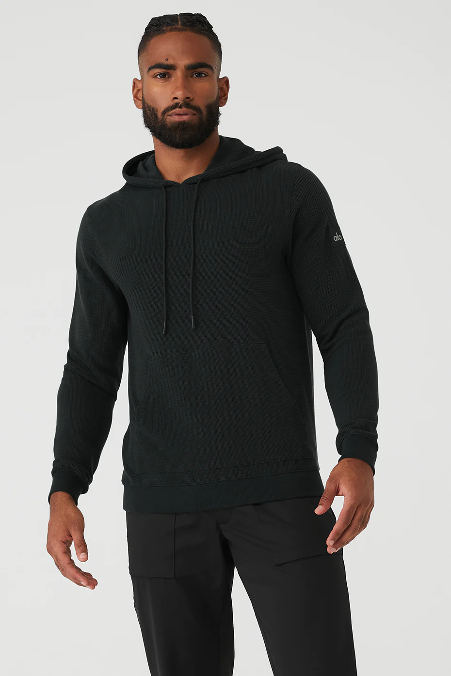 Micro Waffle Fast Break Hoodie - Black