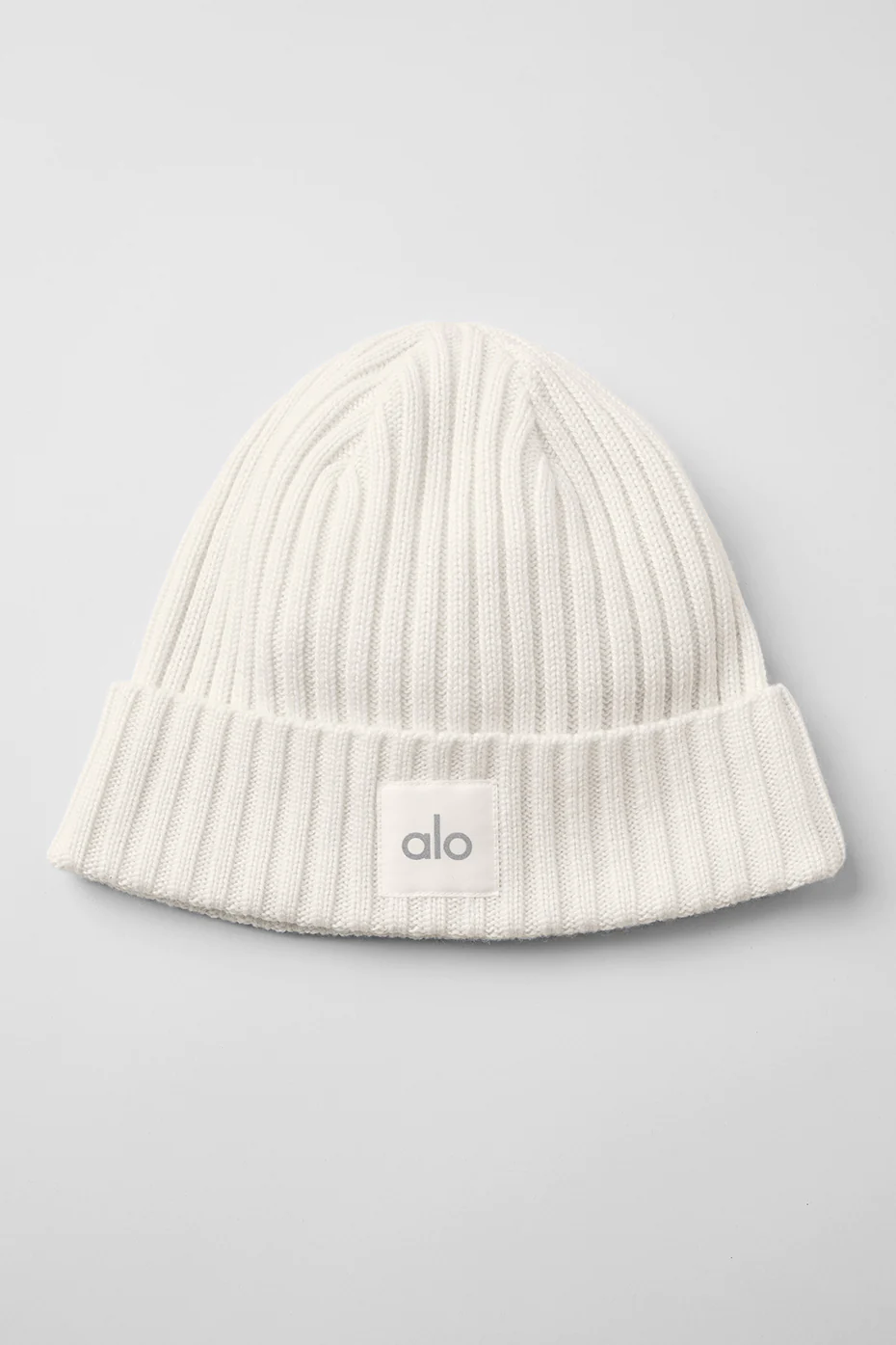 Cashmere Blend Rib Beanie - Ivory