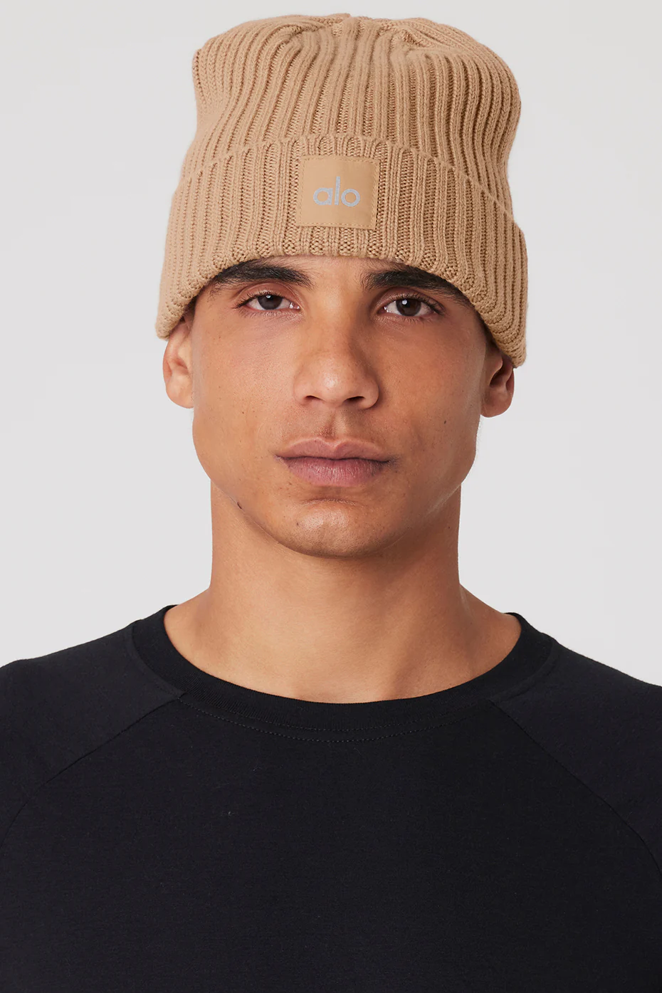 Cashmere Blend Rib Beanie - Toasted Almond