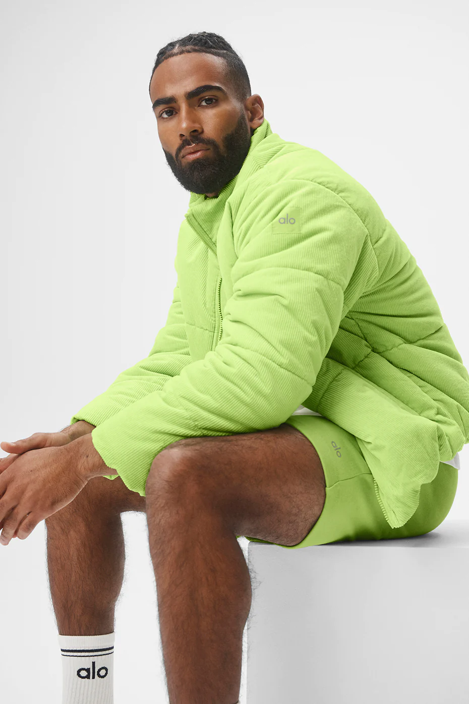 Corduroy Stage Puffer - Celery