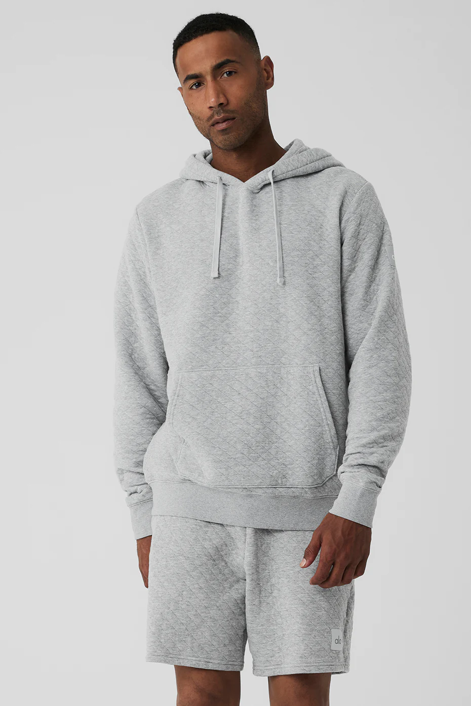 Quilted Stadium Hoodie - Athletic Heather Grey