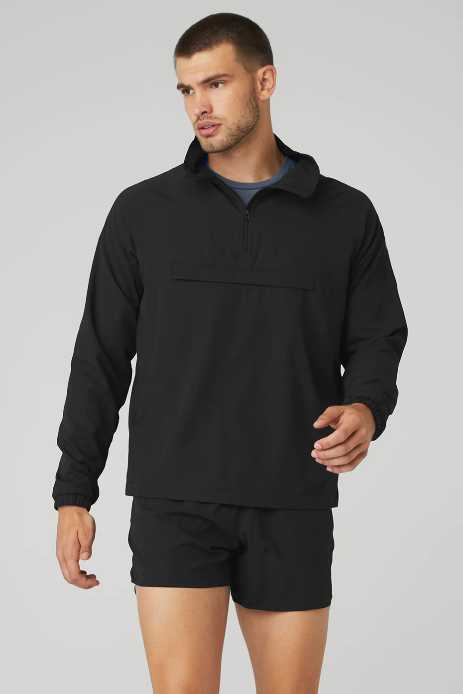 Ripstop 1/4 Zip On-Set Jacket - Black