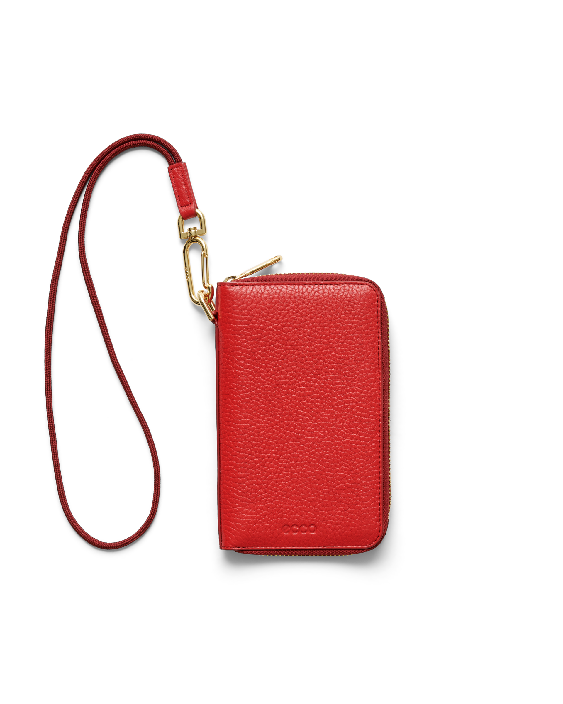 ECCO® Wallet Zip Around Pebbled Leather Pouch Wallet