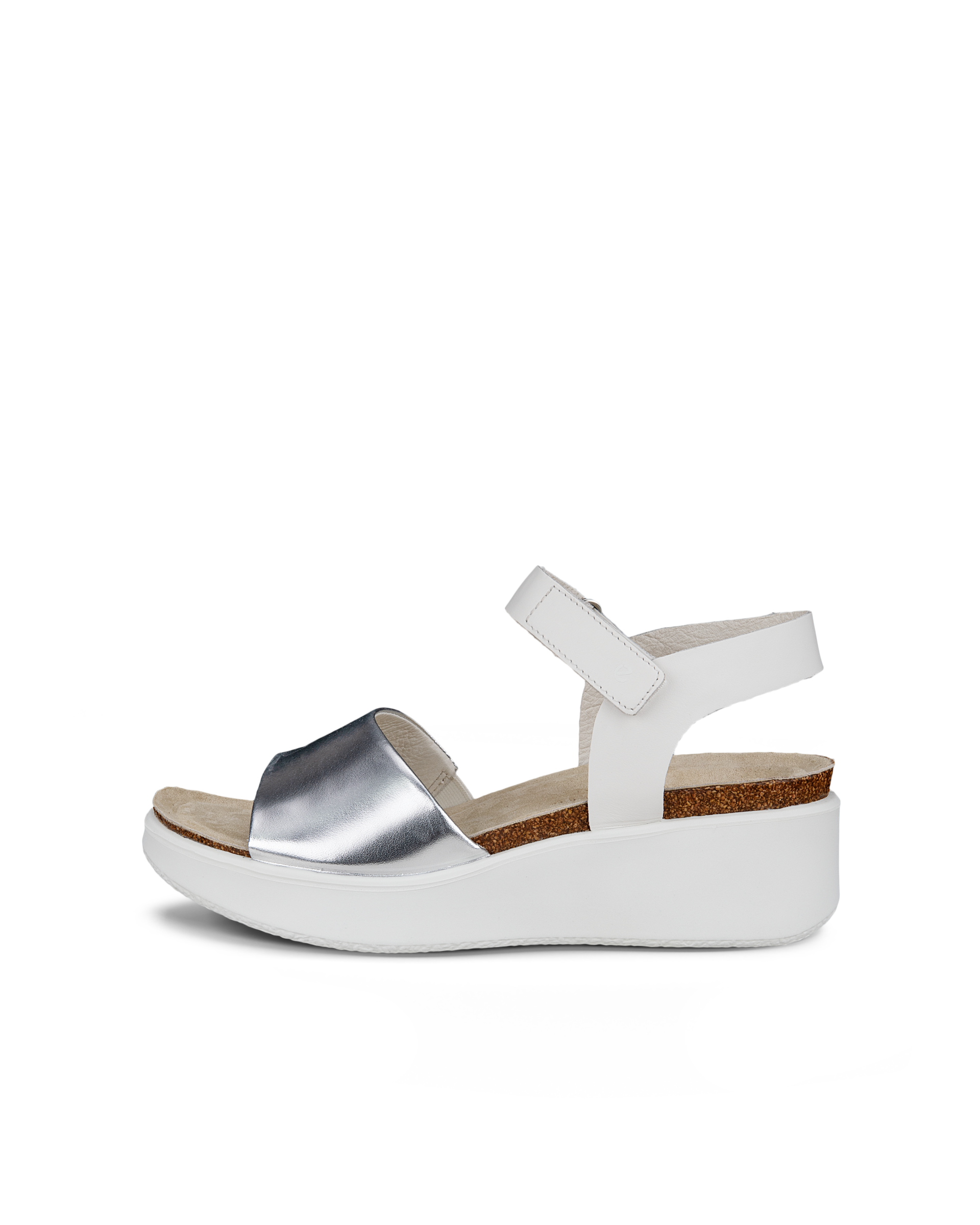 Women's ECCO® Flowt Wedge Leather Cork Heeled Sandal