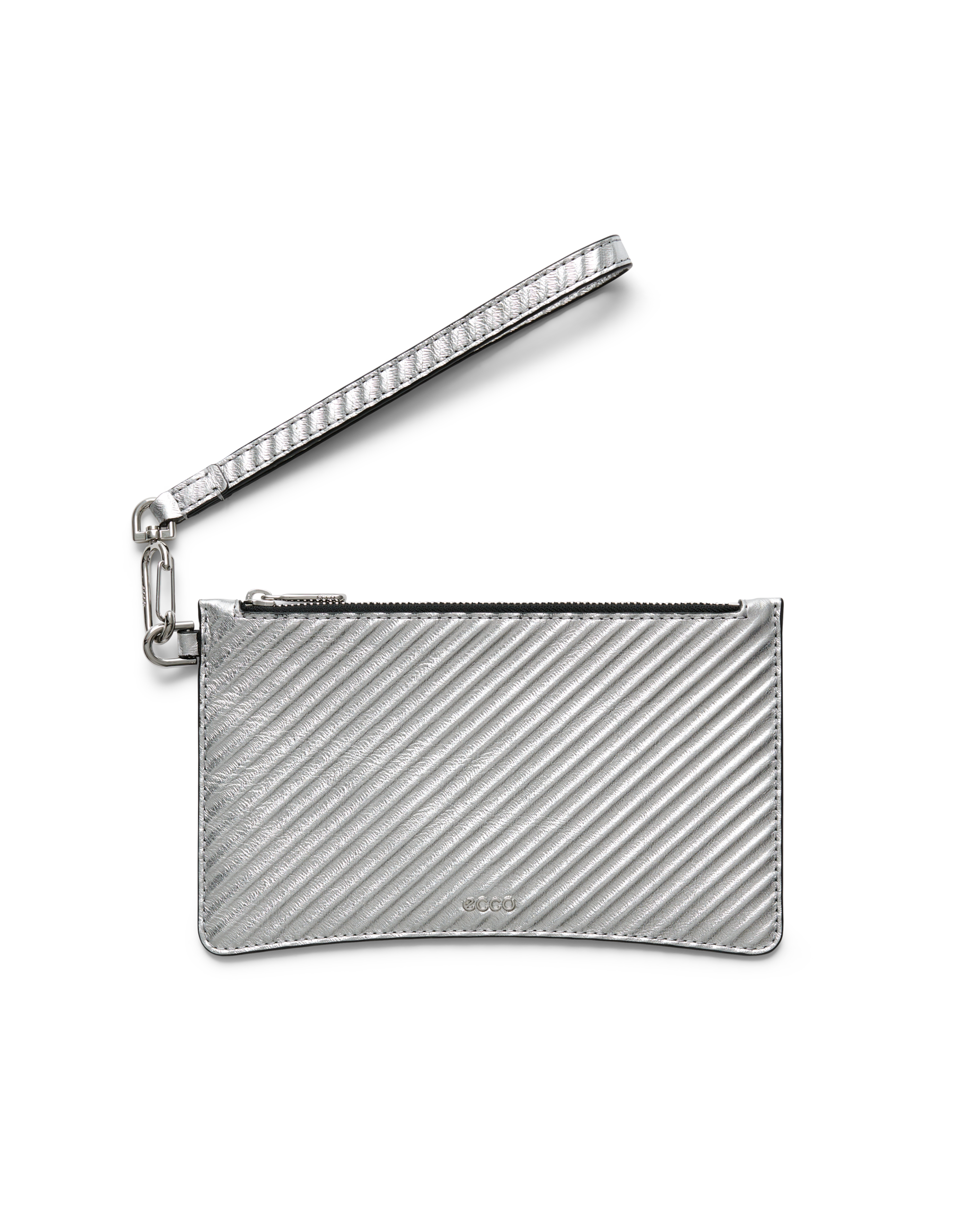 ECCO® Wristlet Metallic Leather Pouch Bag