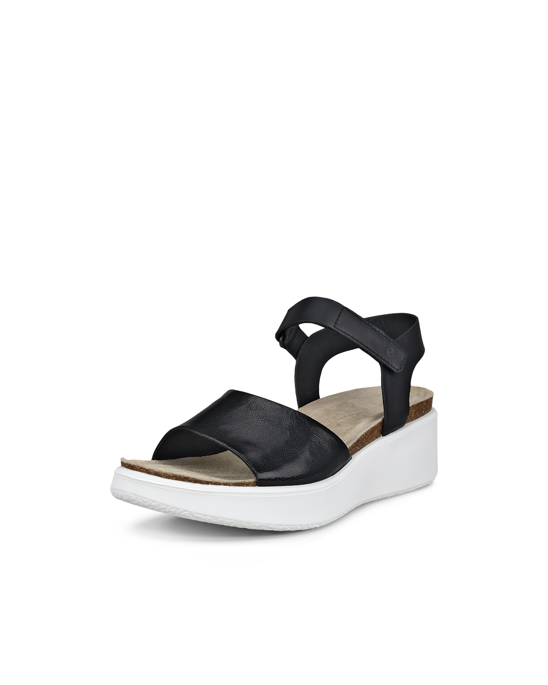 Women's ECCO® Flowt Wedge Leather Cork Heeled Sandal