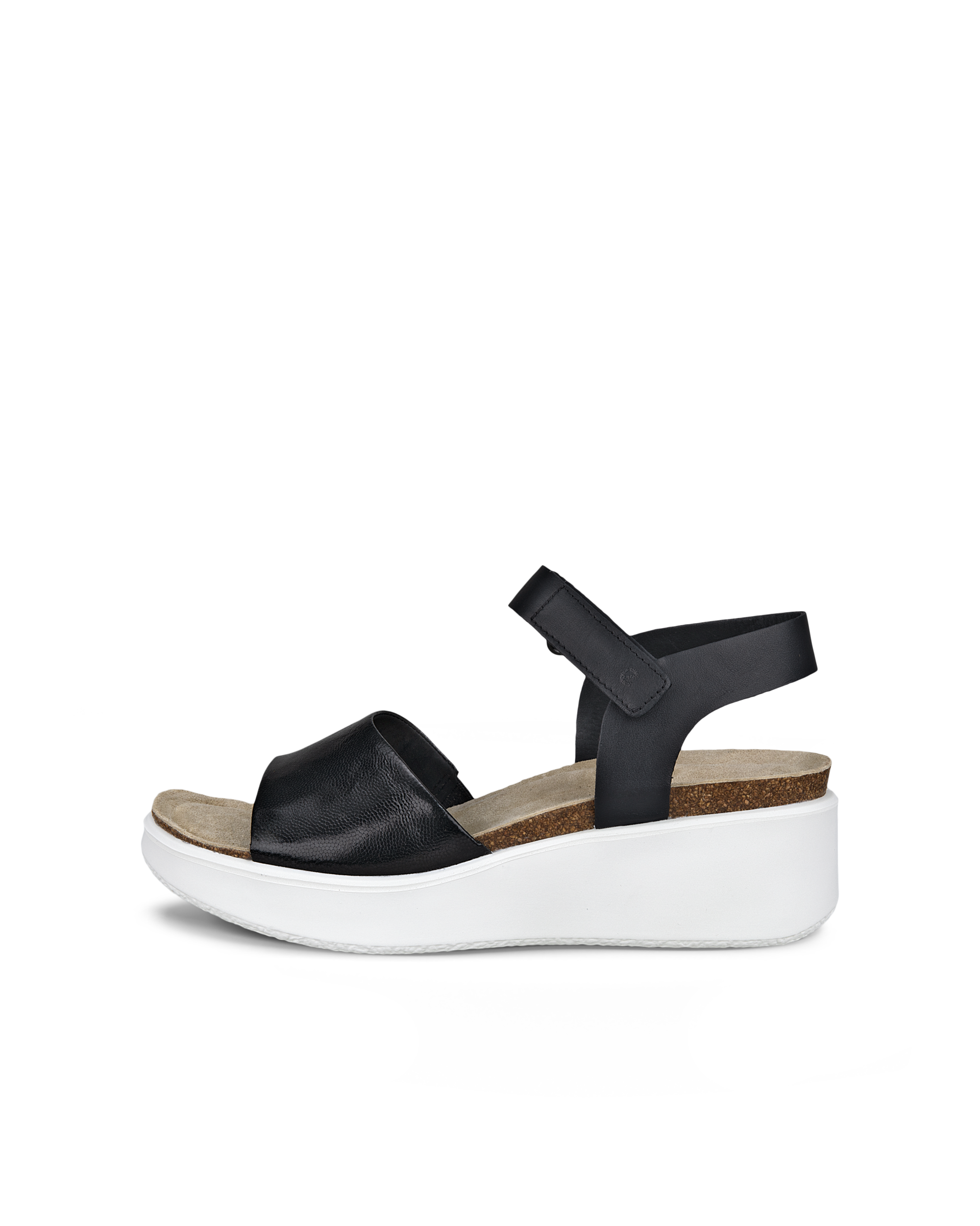 Women's ECCO® Flowt Wedge Leather Cork Heeled Sandal