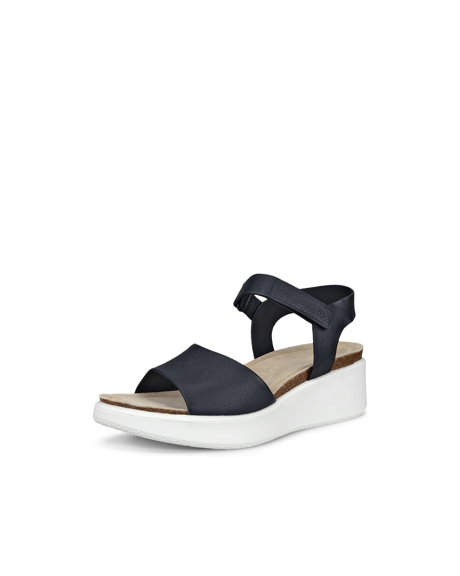 Women's ECCO® Flowt Wedge Leather Cork Heeled Sandal