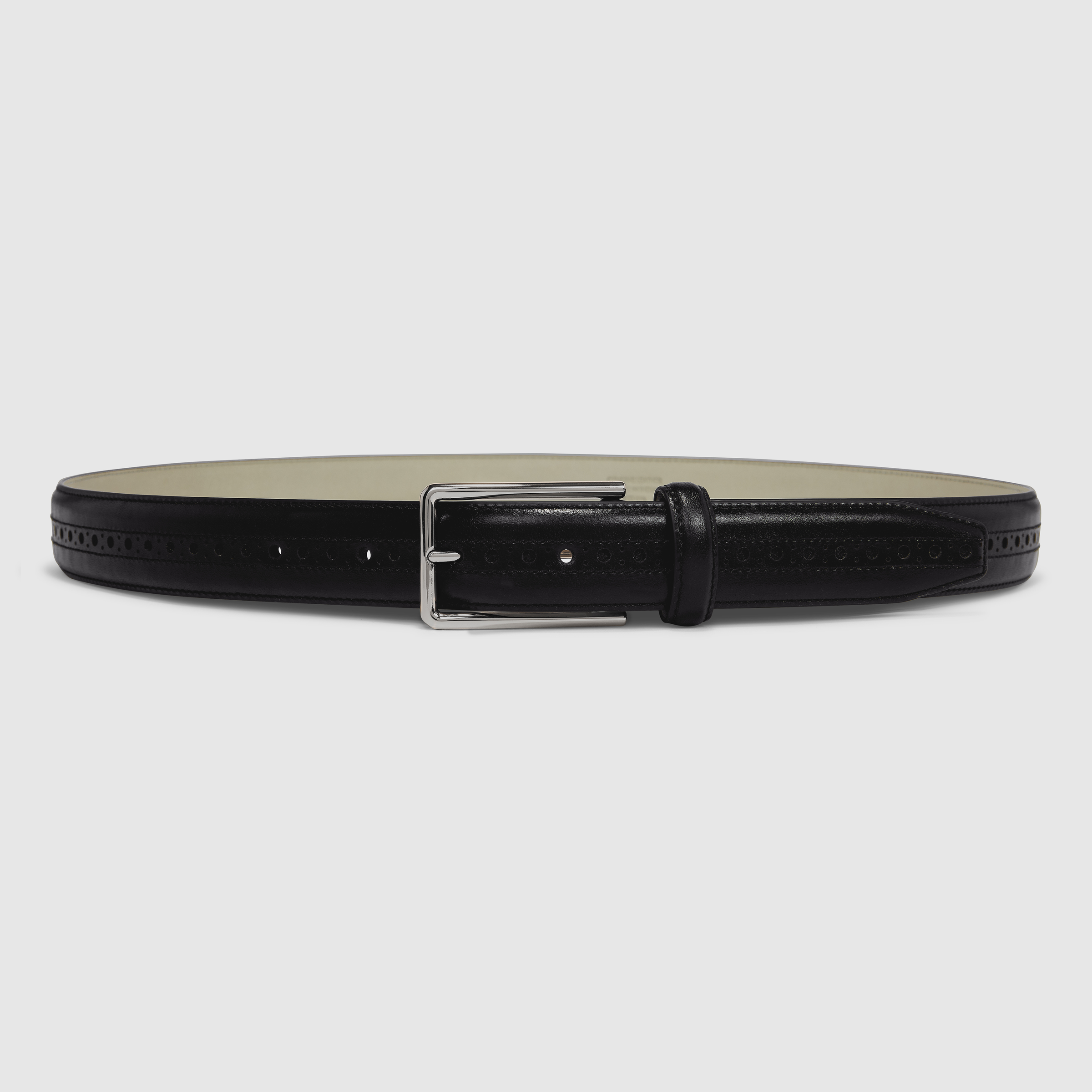 Men's ECCO® Formal Large Leather Brogue Belt