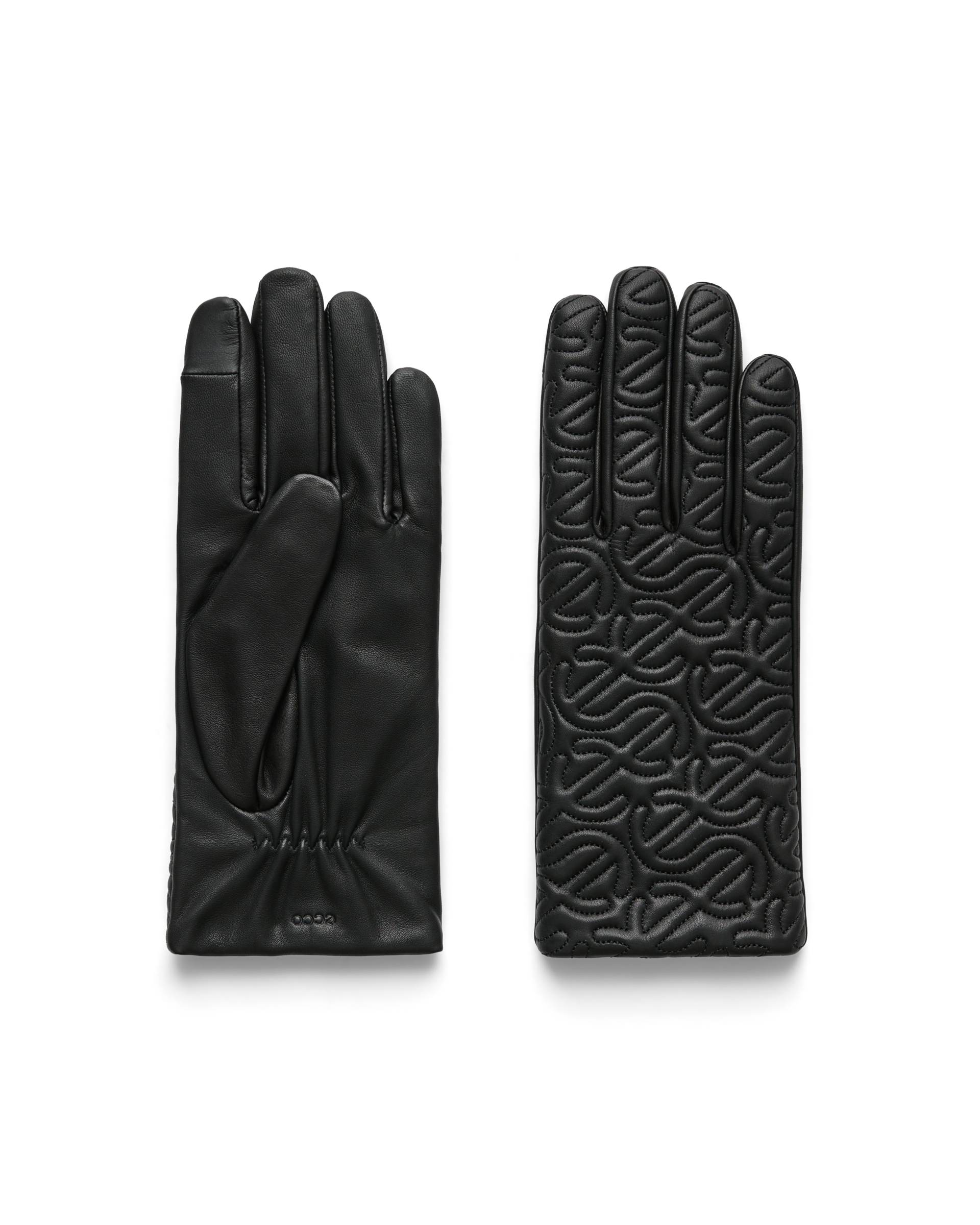 Women's ECCO® Quilted Wave Gloves Medium Leather Gloves
