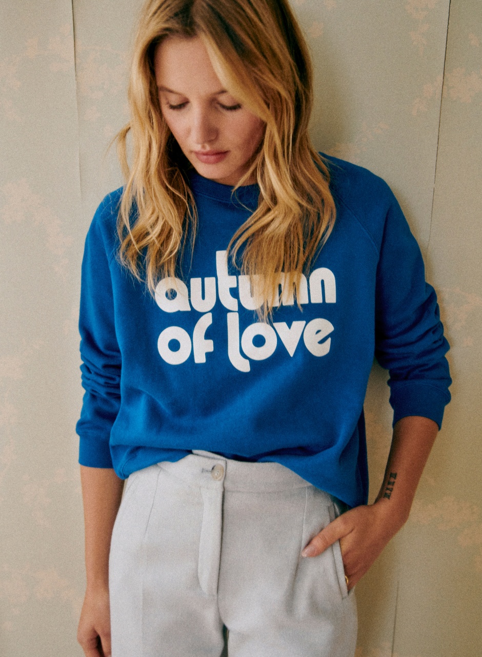 Autumn of Love  Sweat-Shirt Blue / Ecru
