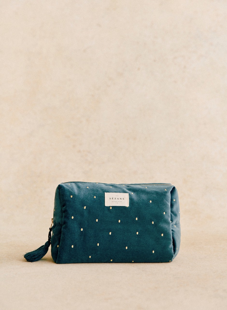 Toiletry bag Gold Embroidered Polka Dots