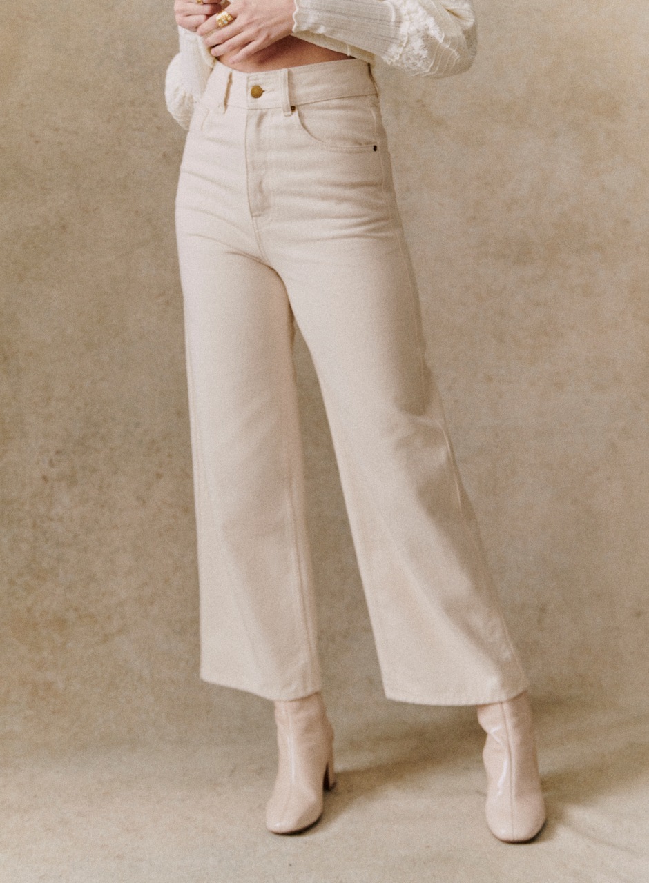 Le Crop Mottled ecru