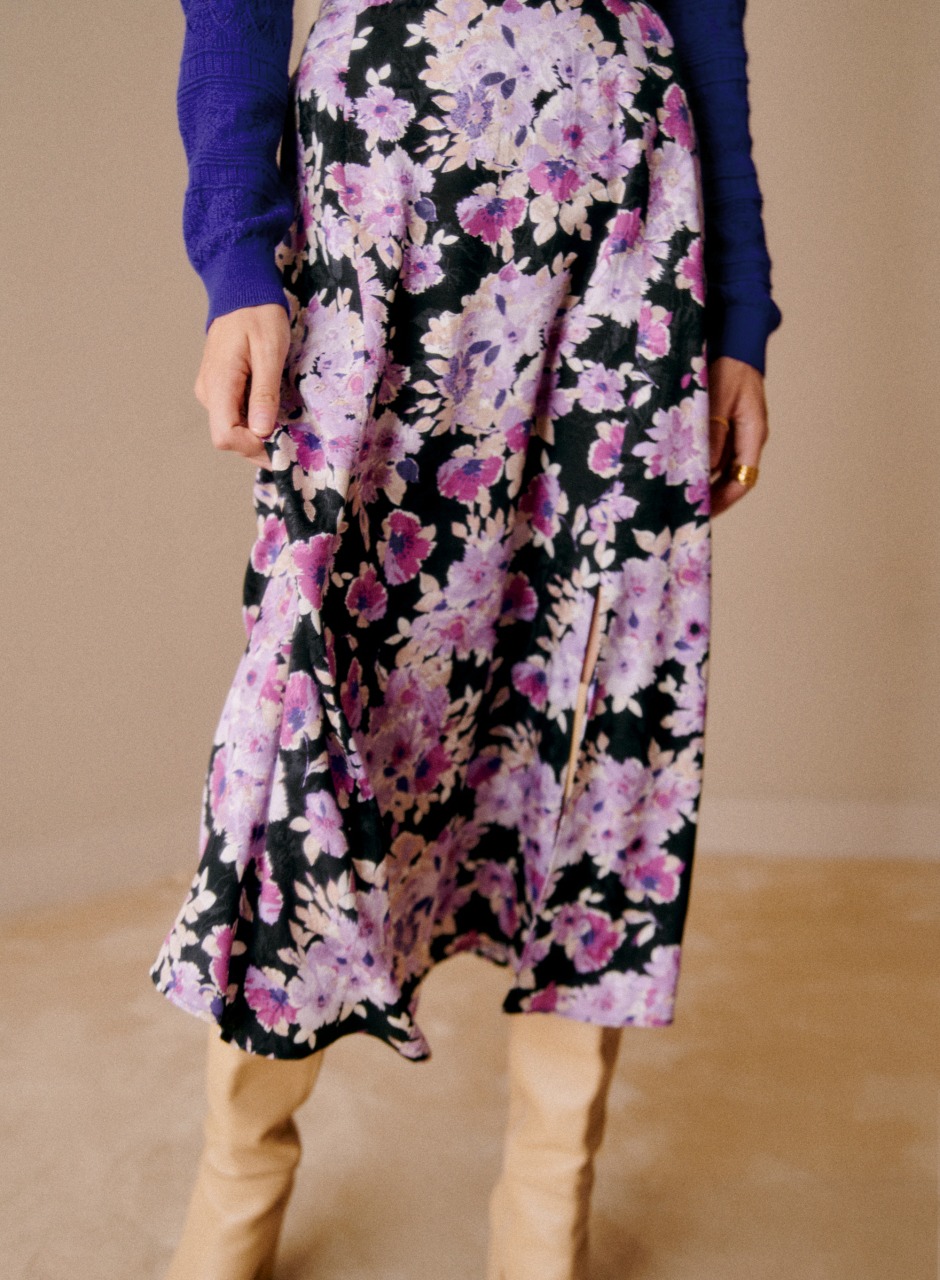 Tabata Skirt Purple Floral Print