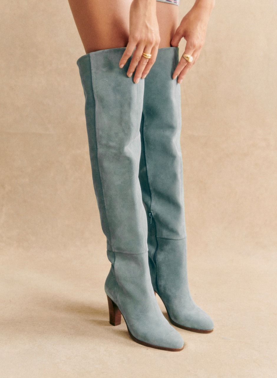 Anaelle Thigh High Boots Blue