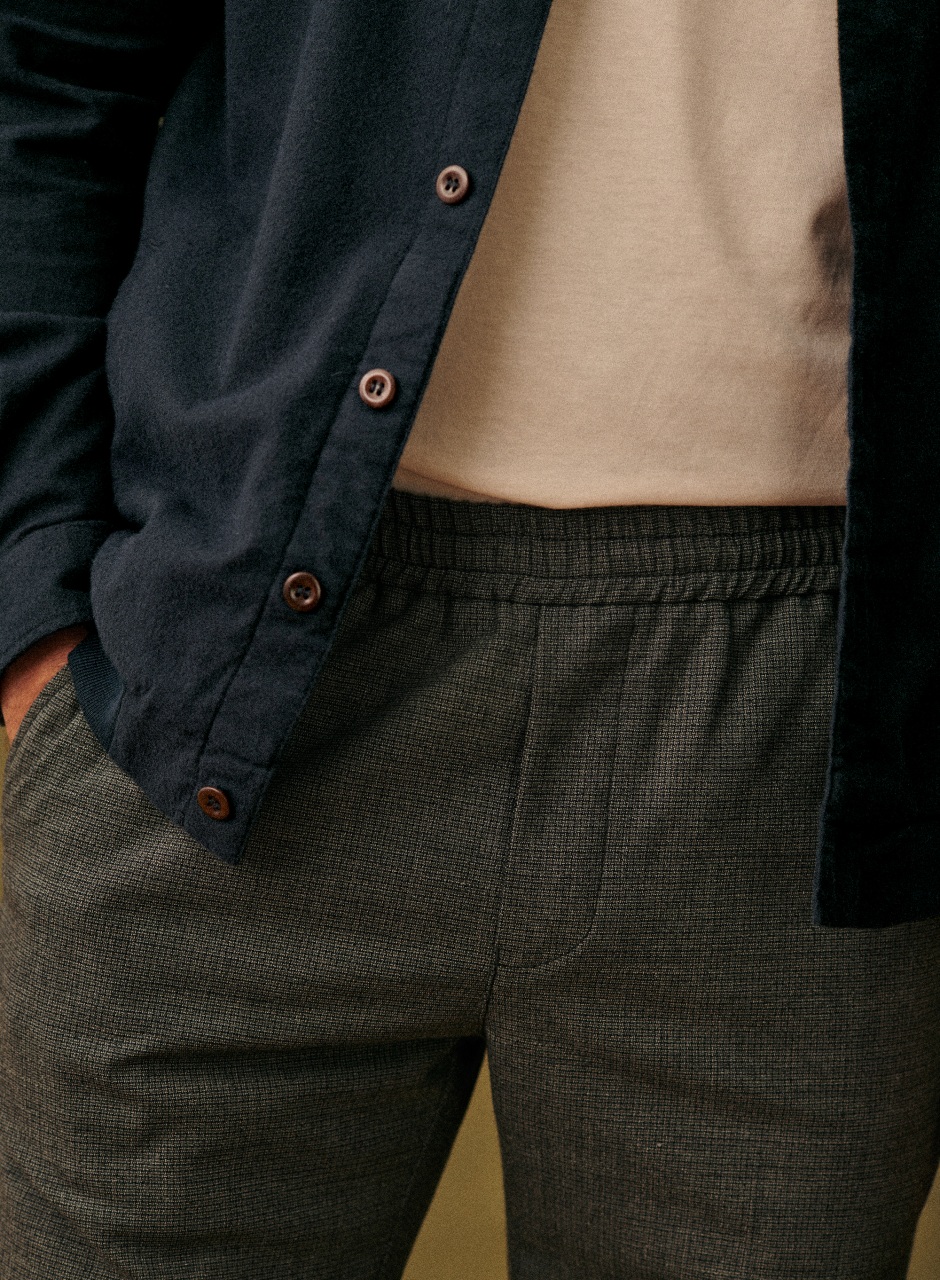 Danny Wool Trousers Micro Houndstooth Anthracite