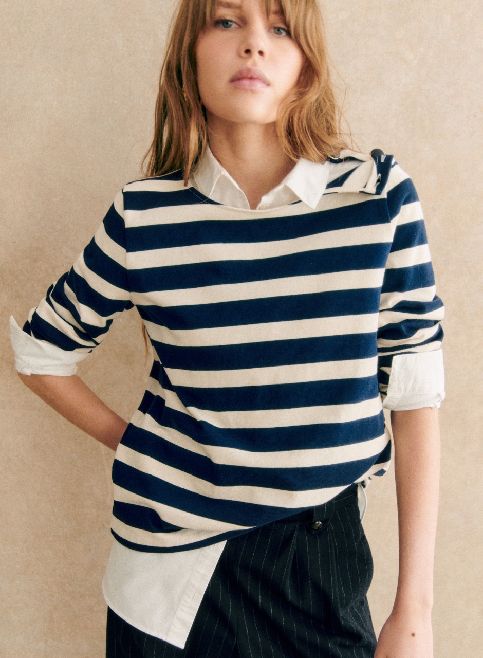 Colette Marini��re Maxi Rayures Marine / Ecru