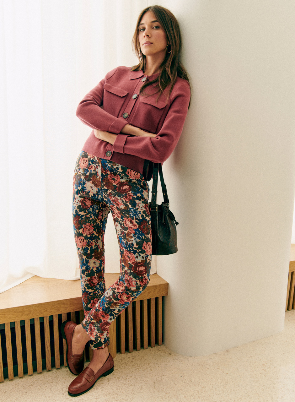 Clara Trousers Jacquard October Roses
